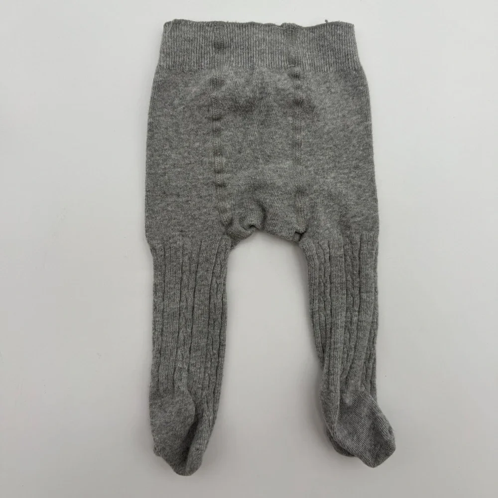 Baby Tights Bundle Lot of 4 Infant Footed Tights Gray White Carter's 0-6M 3M